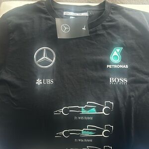 Mercedes Benz Hugo Boss Race Sponsor Black T Shirt-sz L
